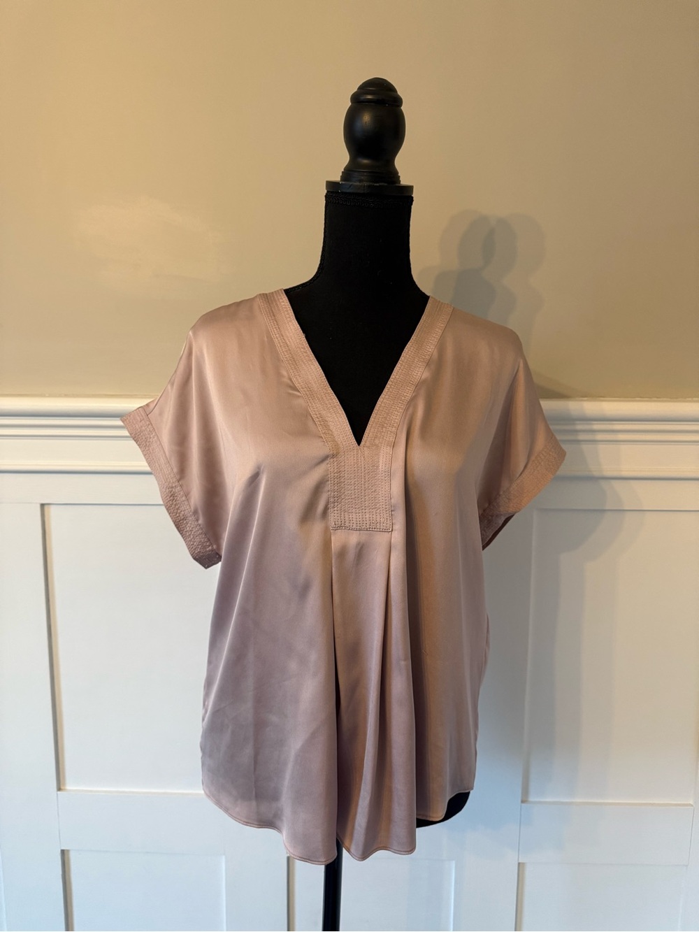 Lucky Brand V-Neck Blouse in Dusty Rose